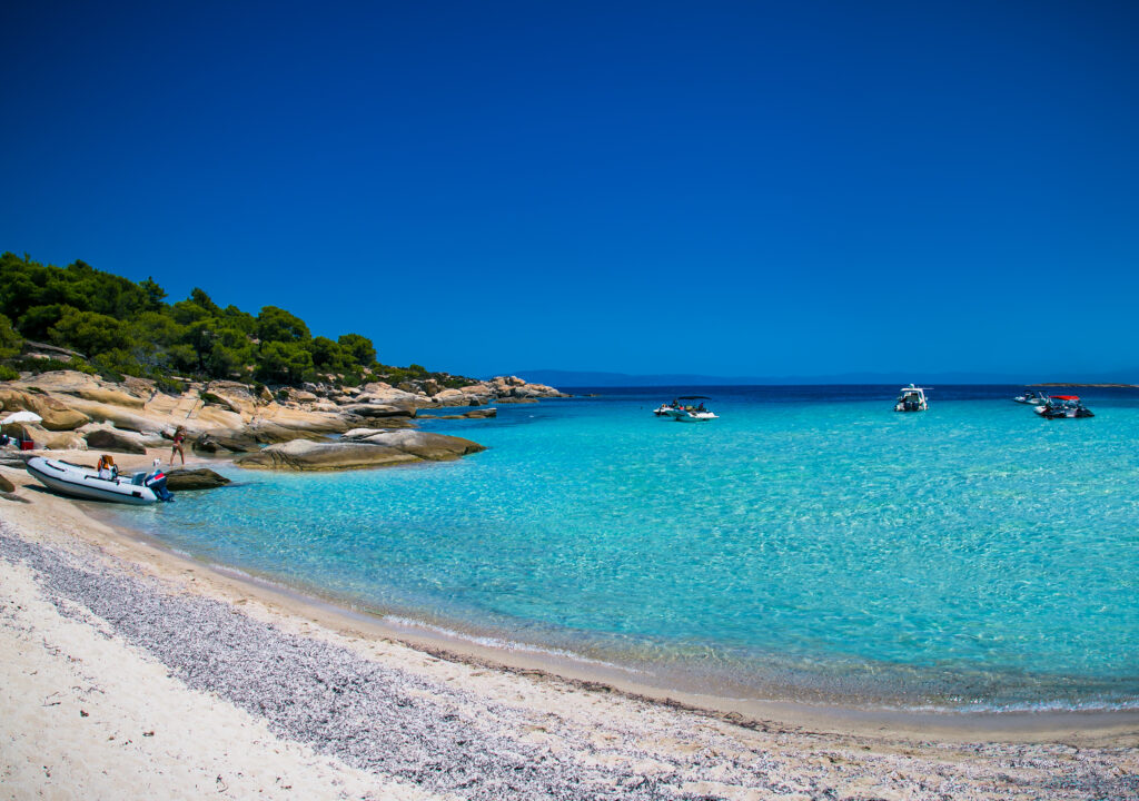 A majestic beach of diaporos island in sithonia