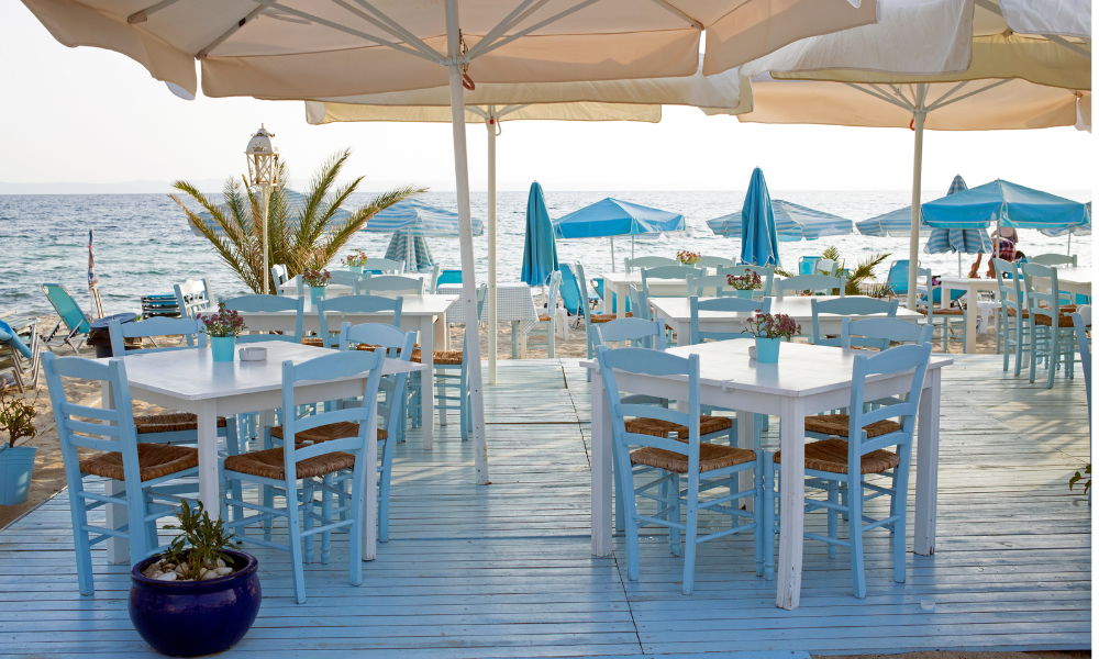 greek tavern near the beach of nikiti in sithonia